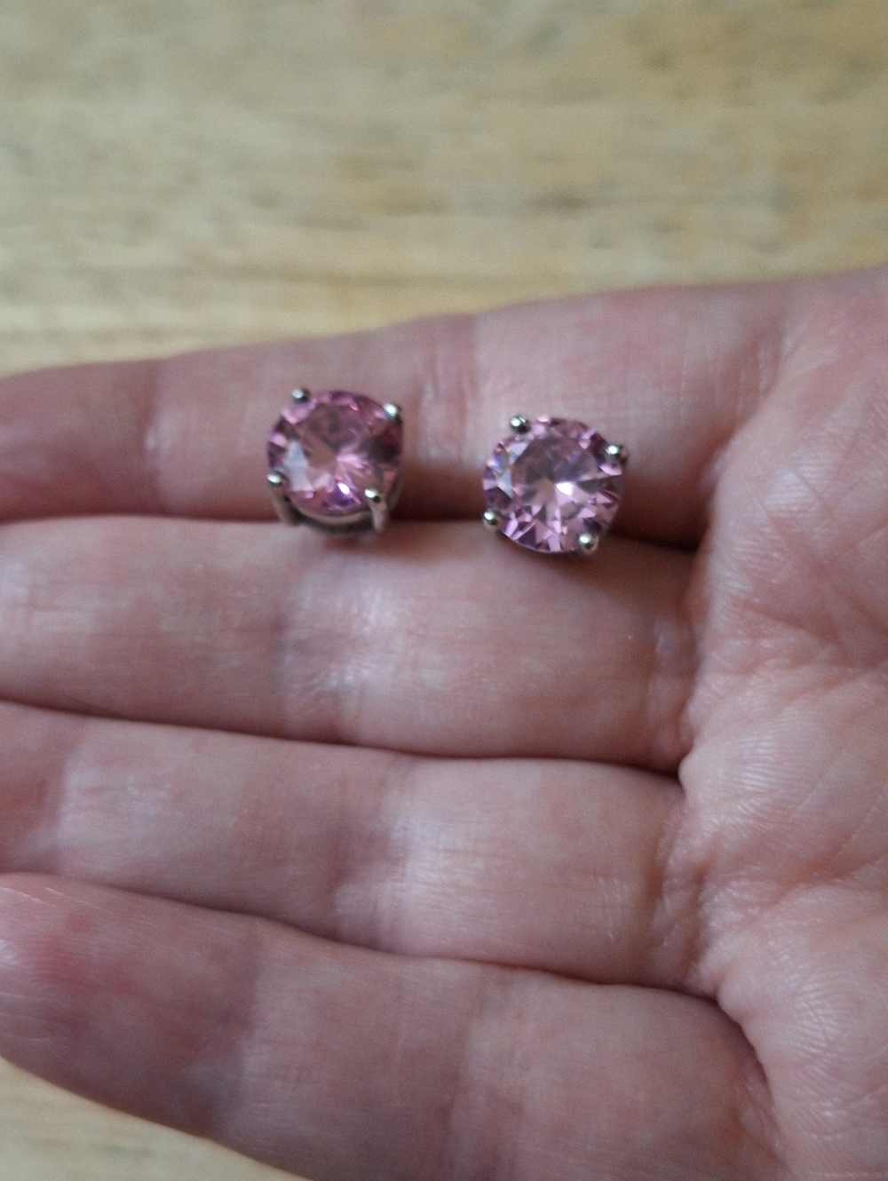 Pink Cubic Zirconia Stud Earrings